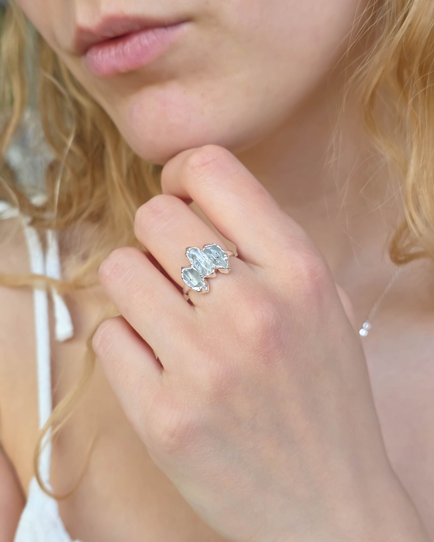 Bague trio de quartz