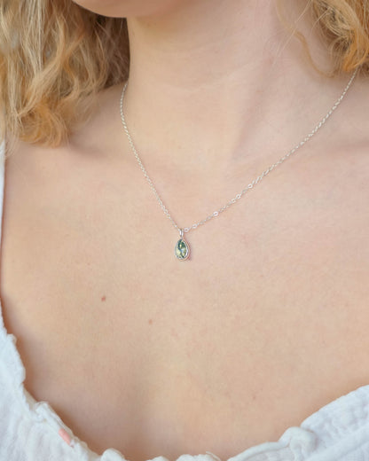 Collier Agate mousse, Poire