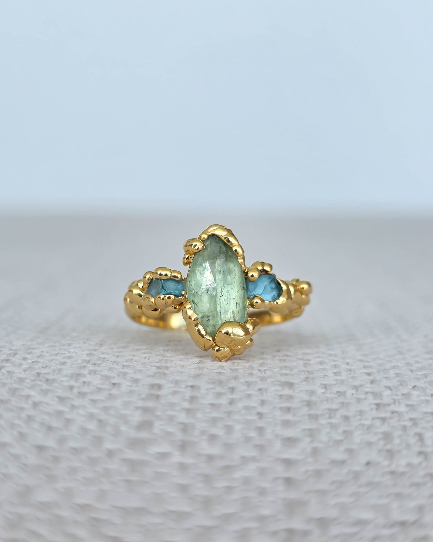 Bague Kyanite verte & Apatite