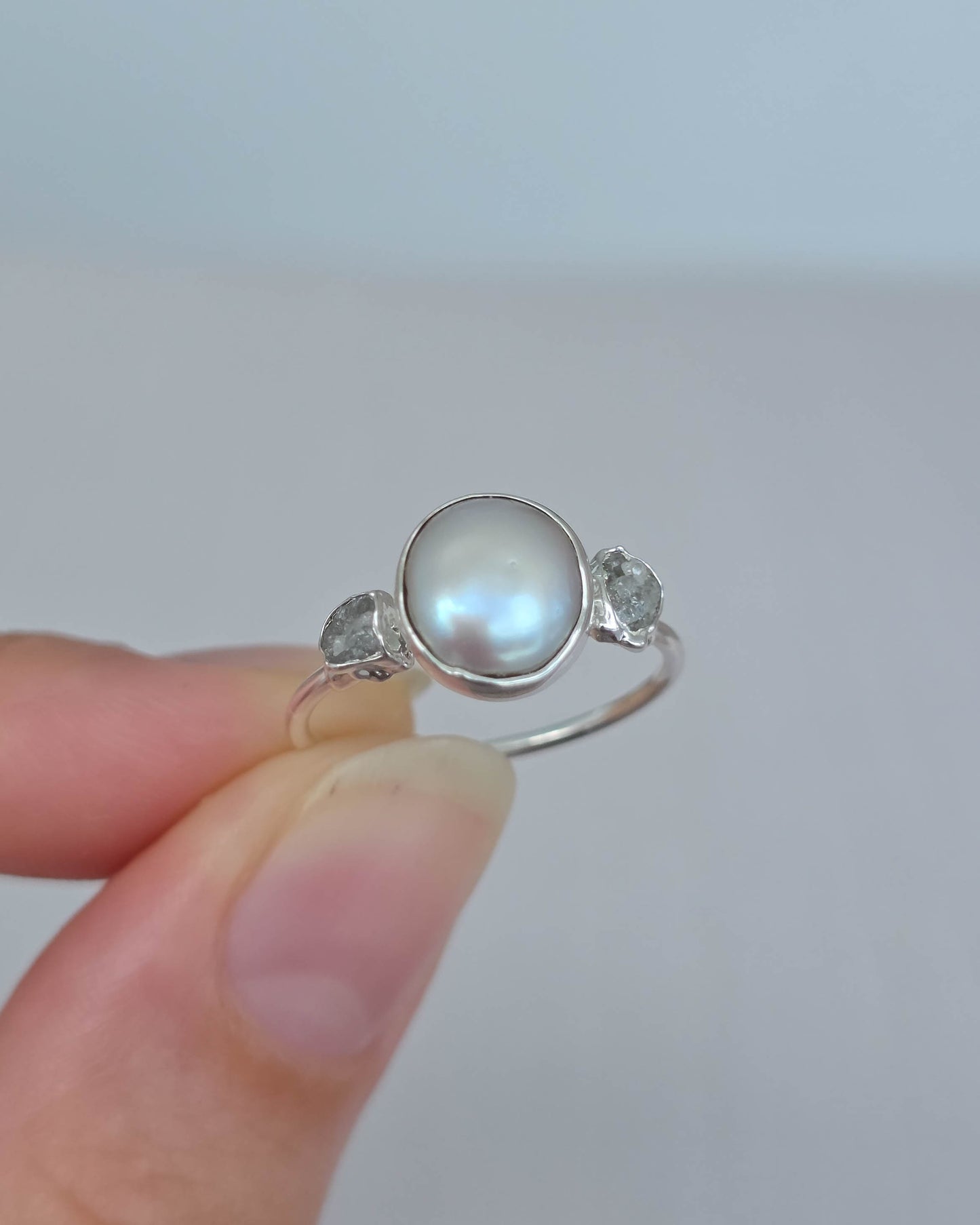 Bague perle de diamant