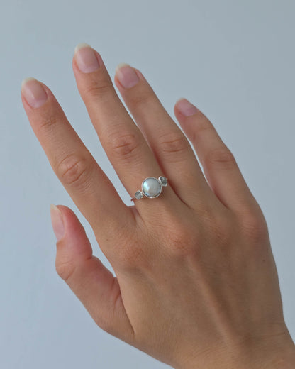 Bague perle de diamant