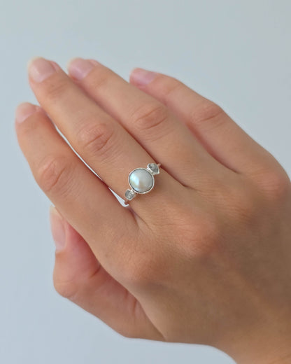 Bague perle de diamant