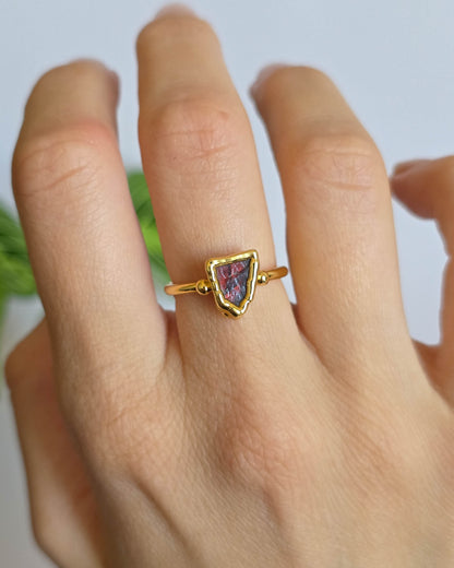 Bague grenat rouge, réglable T54-56