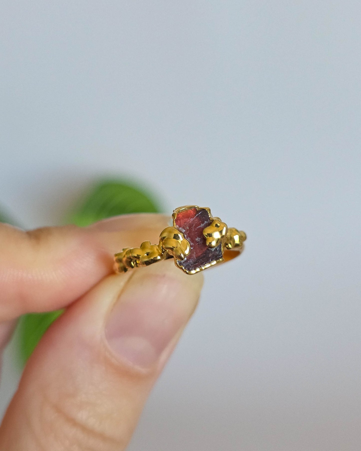 Bague Grenat rouge, réglable T54-56