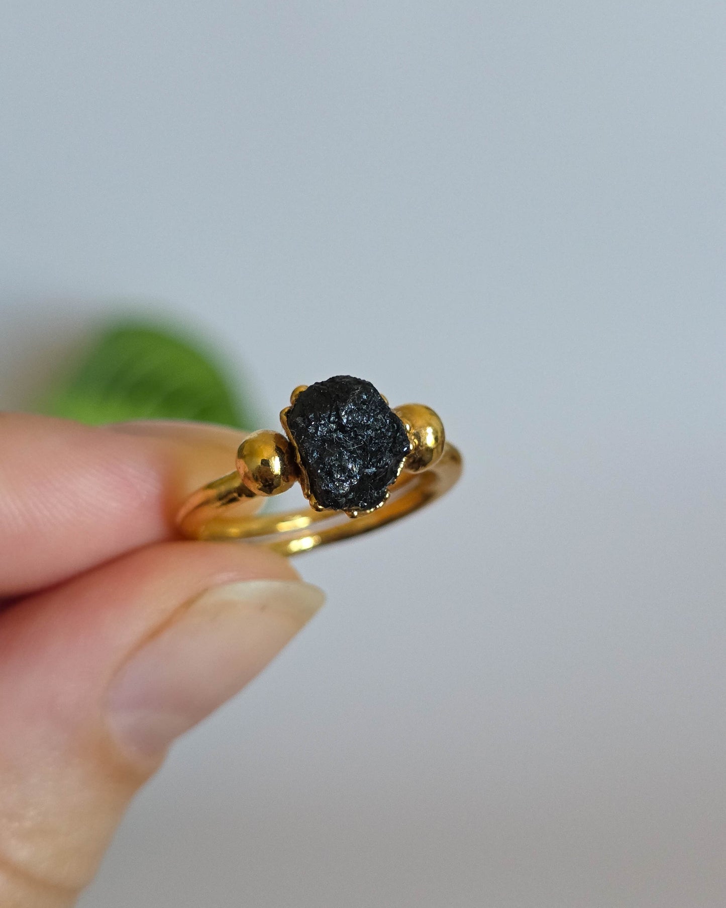 Bague Tourmaline noire, réglable T51-53