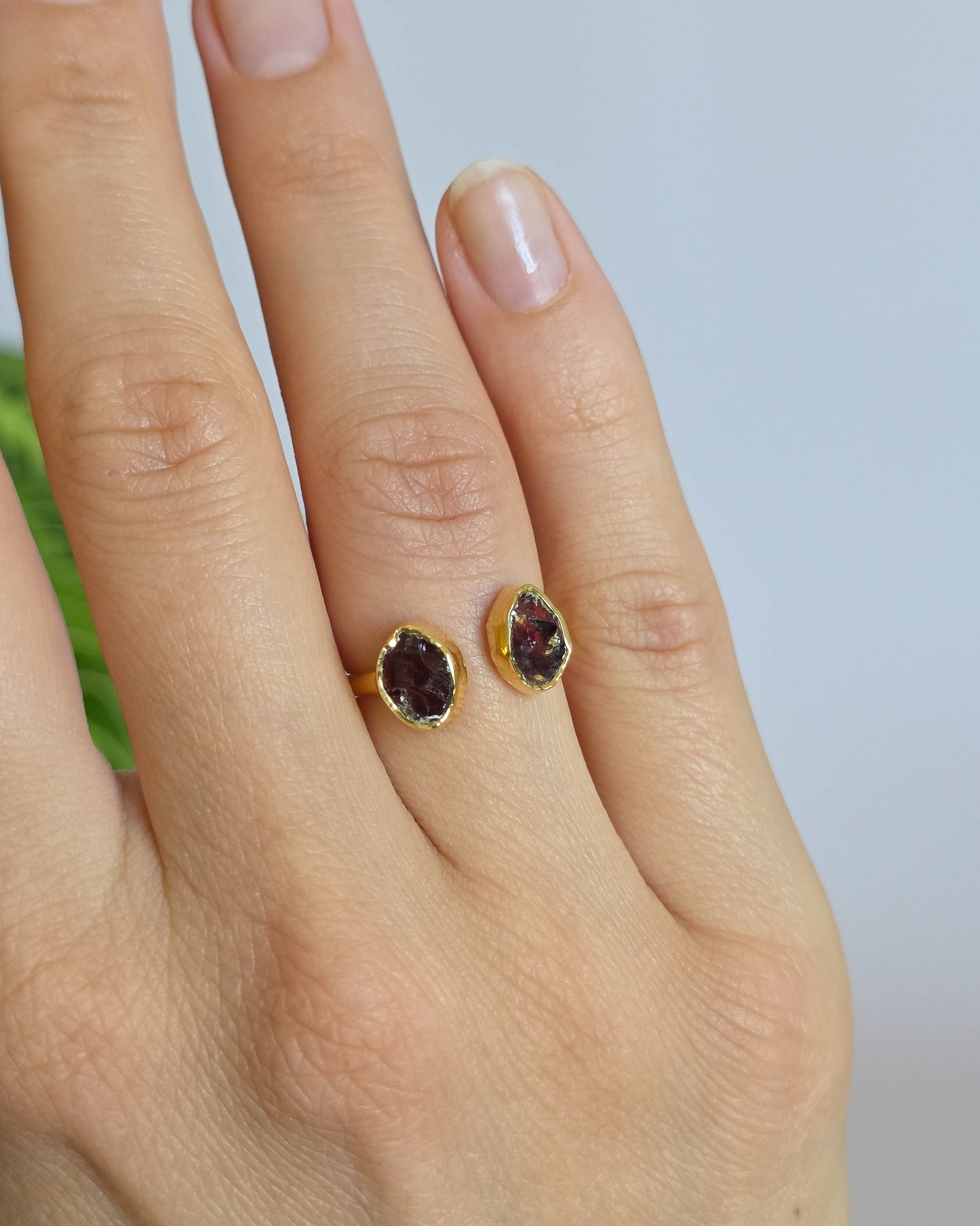 Bague grenat, réglable T50-52