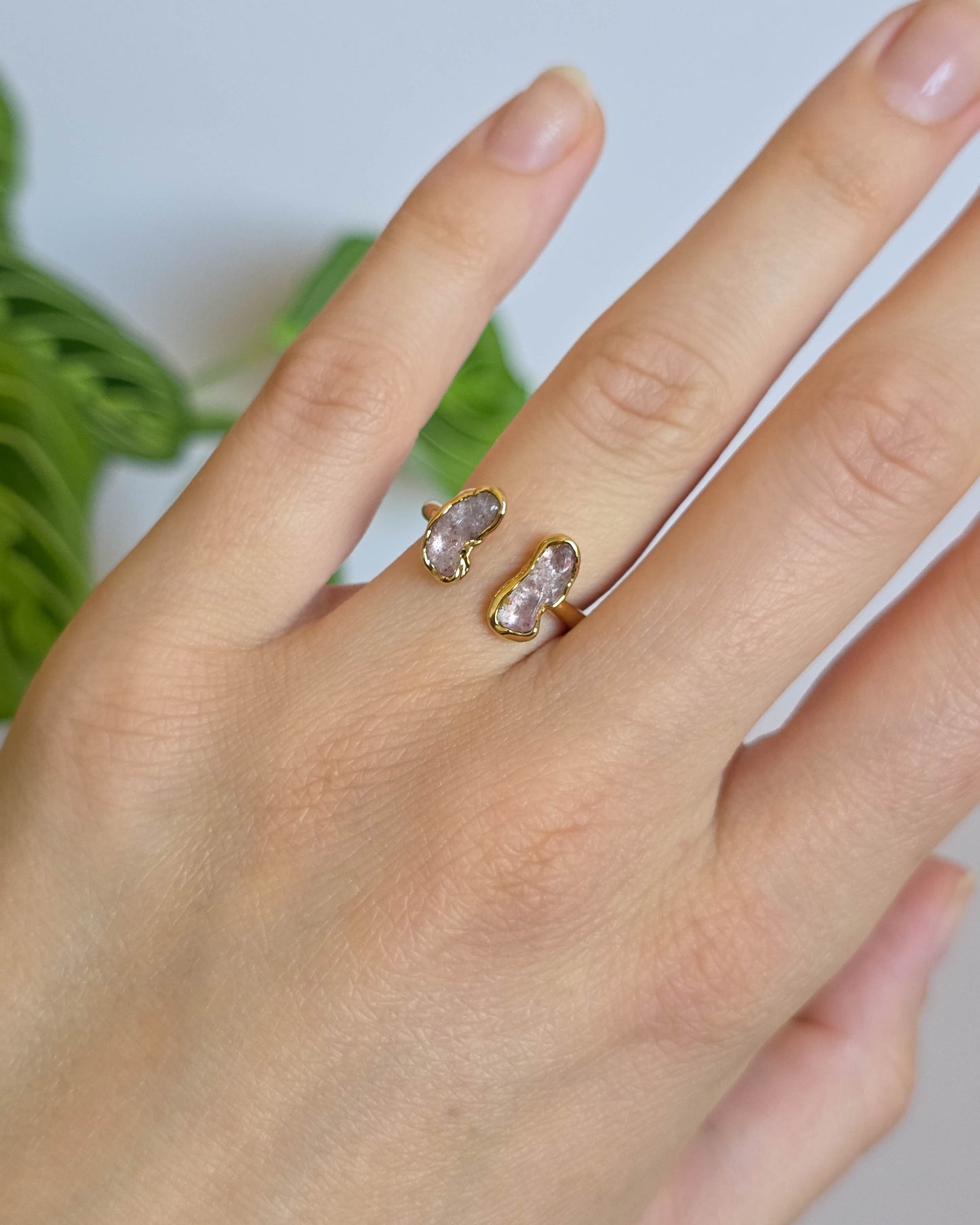 Bague quartz fraise, T49