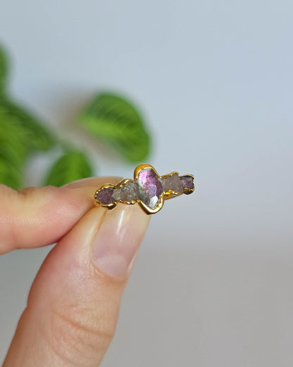 Bague Tourmaline rose, réglable T52-54