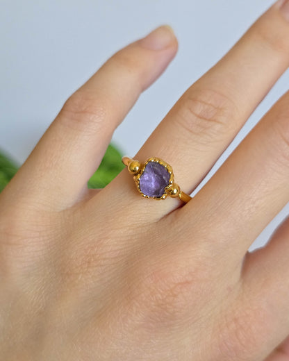 Bague Améthyste, réglable T54-56