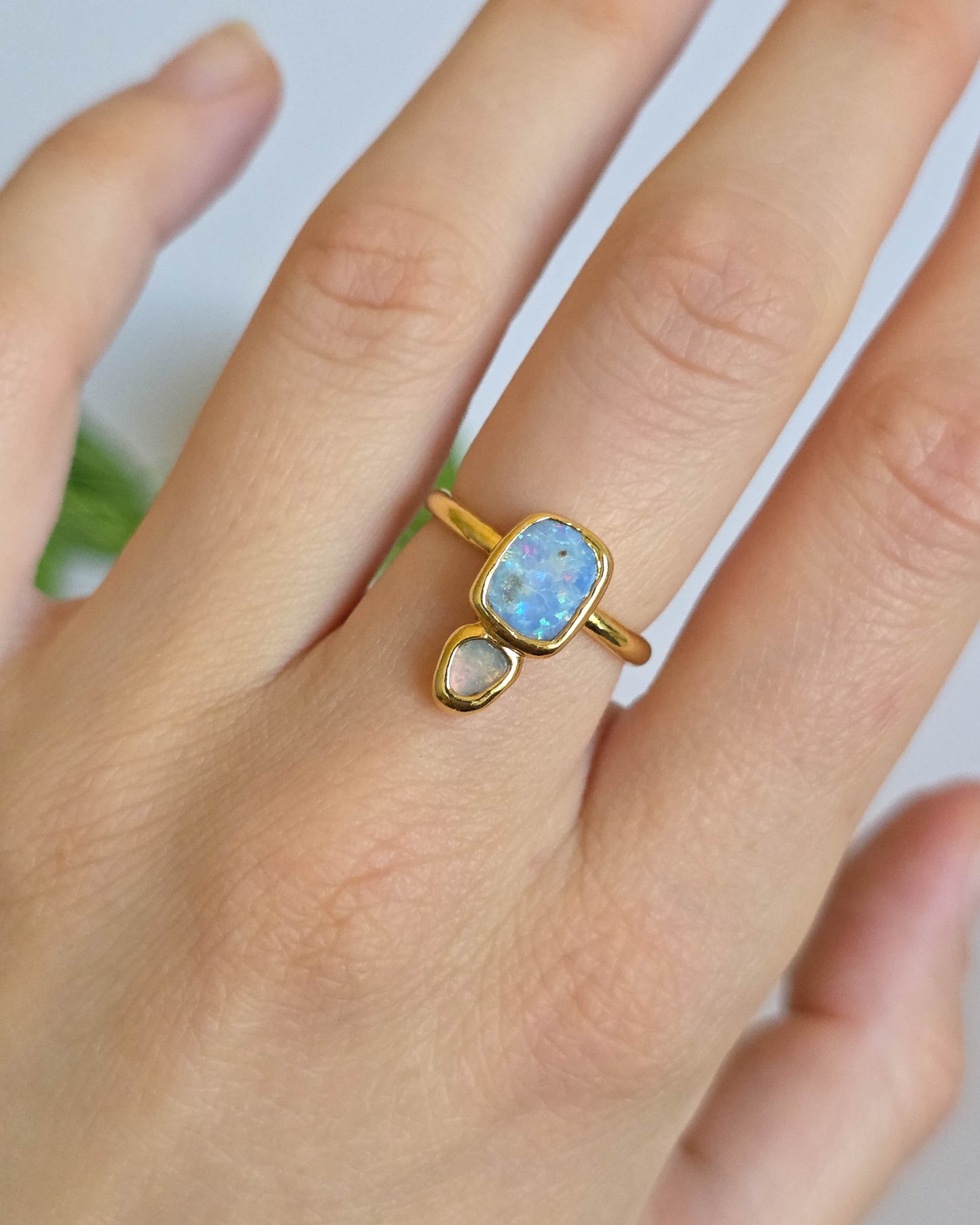Bague Opale, réglable T53-55