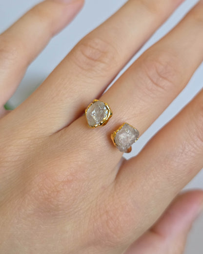 Bague quartz rose, réglable T50-52