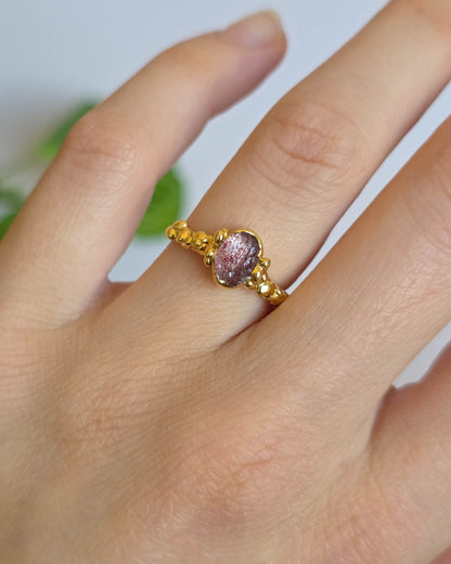 Bague quartz fraise, T52