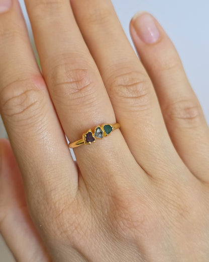 Bague Naissance Janvier, Avril, Mai, réglable T55-57