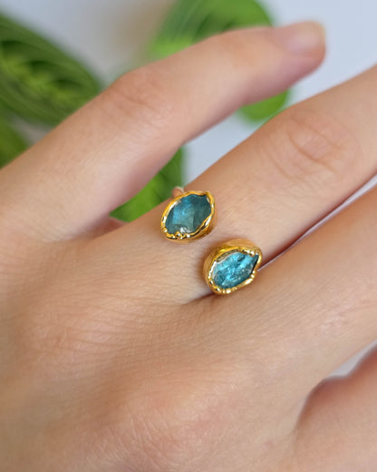 Bague Apatite claire, réglable T51-53