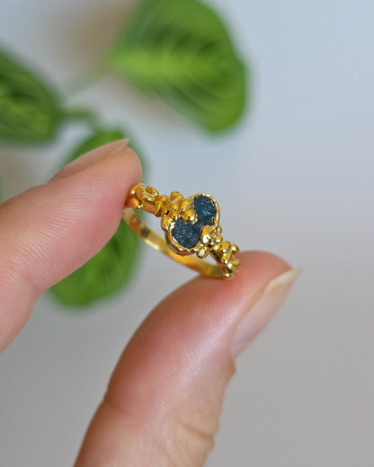 Bague Apatite foncée, réglable T53