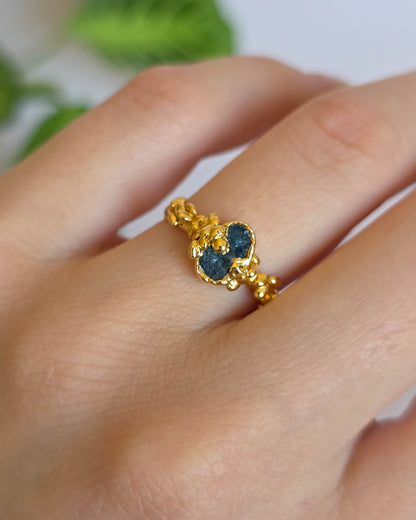 Bague Apatite foncée, réglable T53