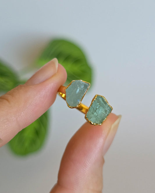 Bague Aigue Marine, réglable T 53-55