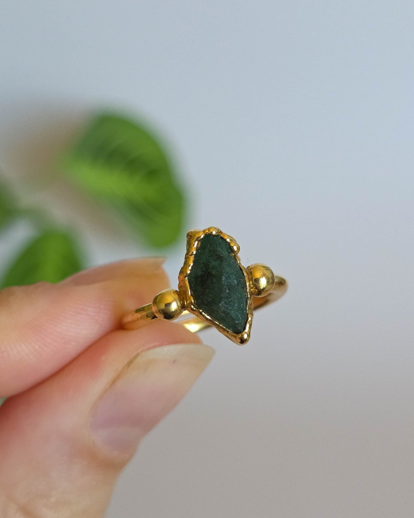 Bague Emeraude, réglable T50-52