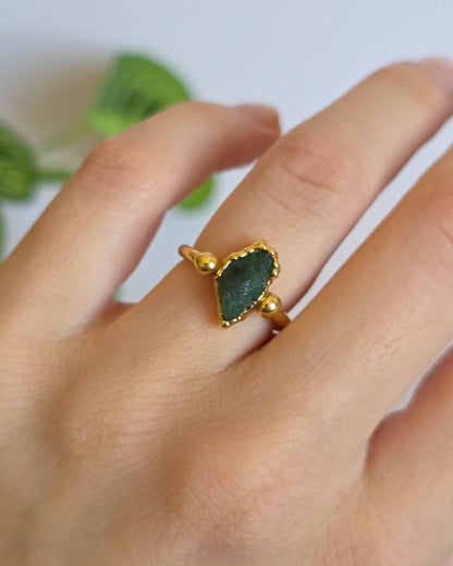 Bague Emeraude, réglable T50-52