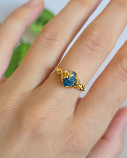 Bague apatite foncée, réglable T54-56