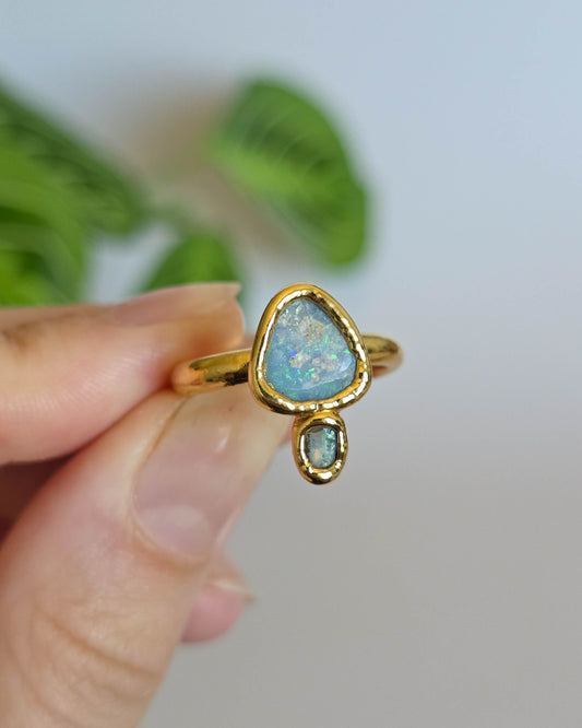 Bague Opale, réglable T54-56
