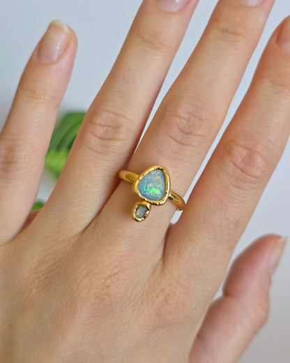 Bague Opale, réglable T54-56