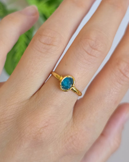 Bague Apatite foncée, T55