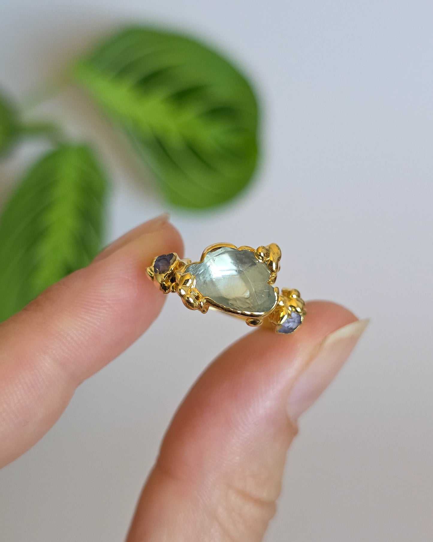 Bague améthyste verte, T53