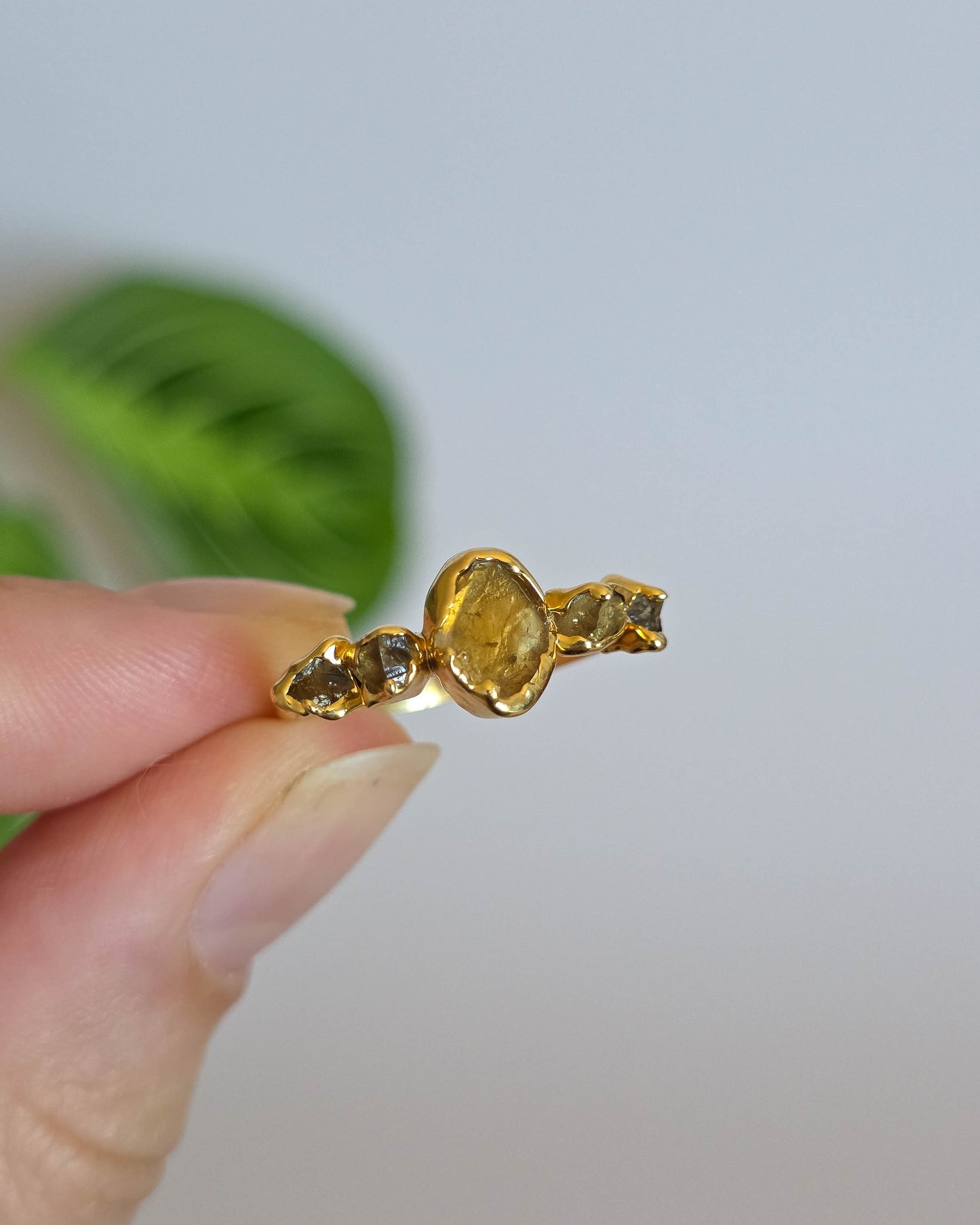 Bague citrine réglable T55
