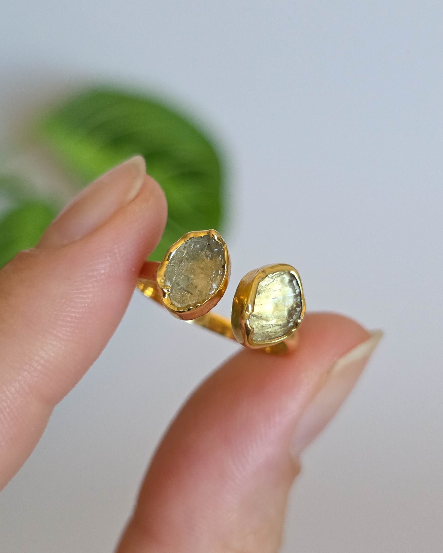 Bague citrine réglable 53-55