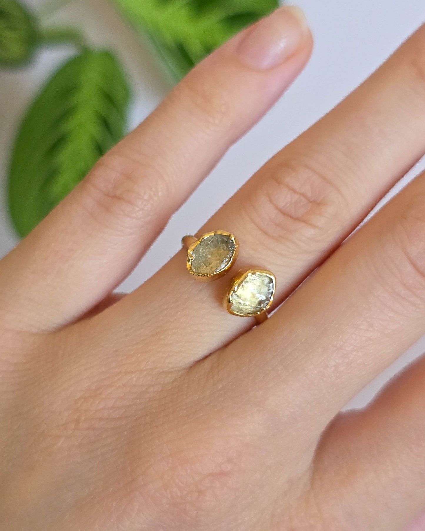 Bague citrine réglable 53-55