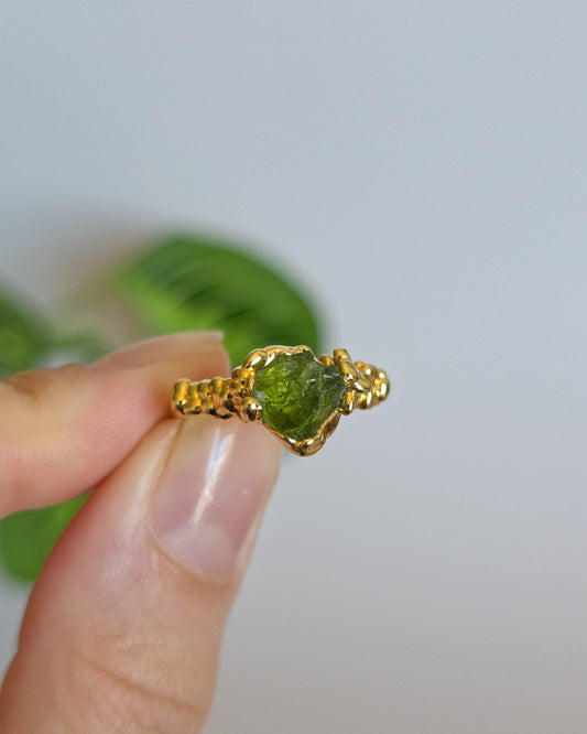 Bague Péridot, réglable T53-55