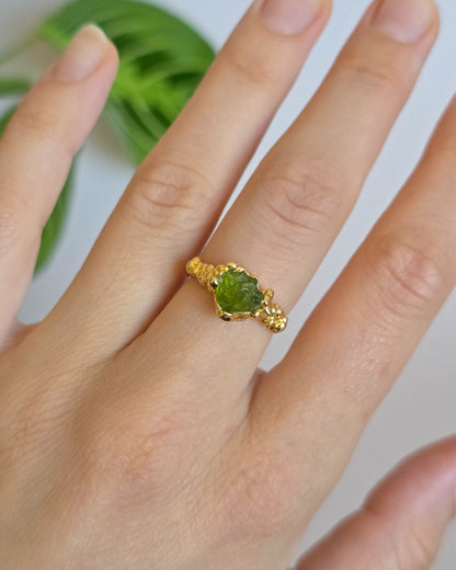 Bague Péridot, réglable T53-55