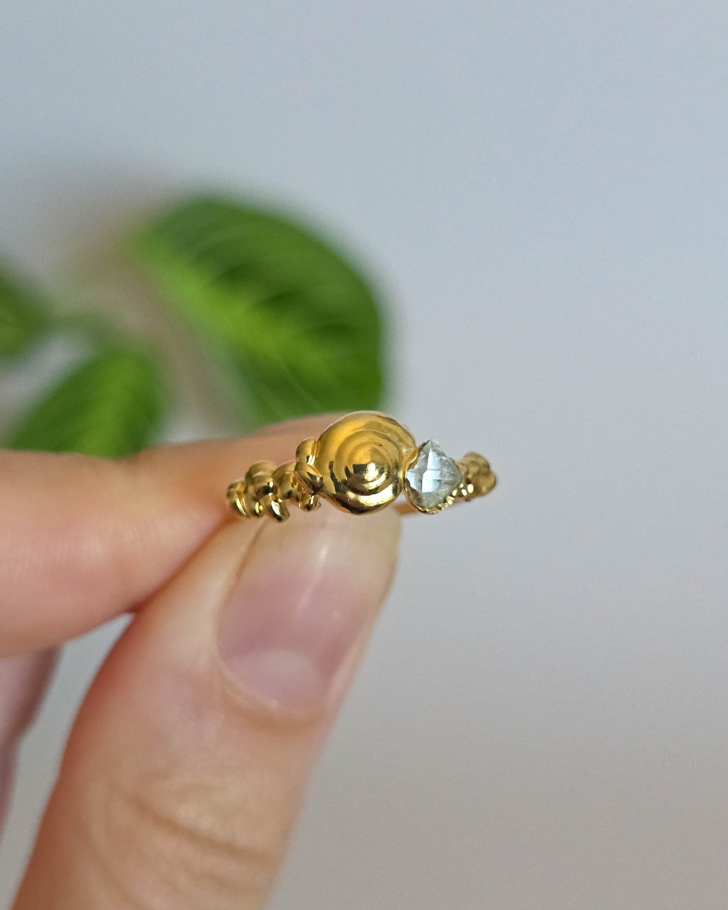 Bague coquillage, réglable T51-53