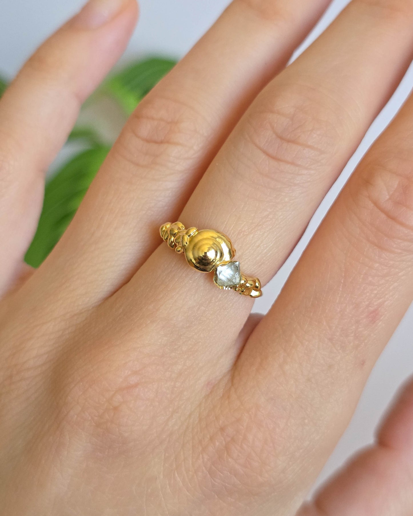 Bague coquillage, réglable T51-53