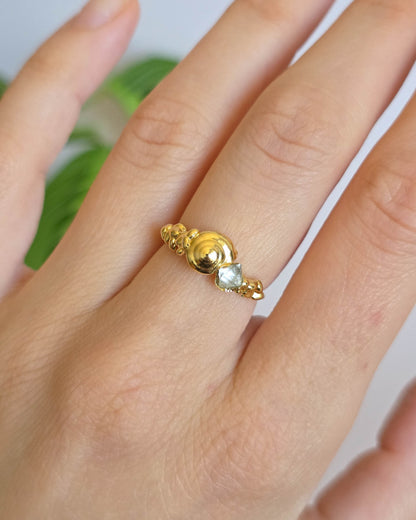Bague coquillage, réglable T51-53
