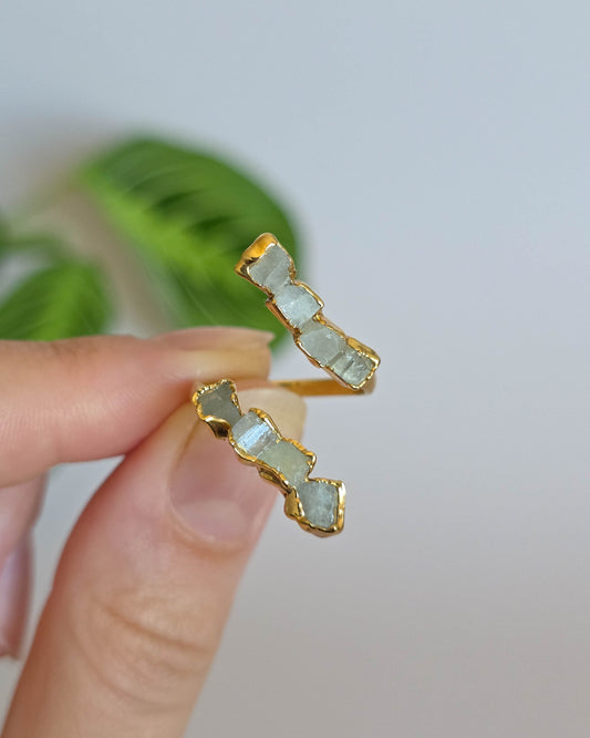 Bague pierre de lune, réglable T50-52