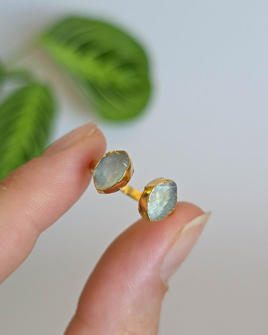 Bague pierre de lune, réglable T52-54