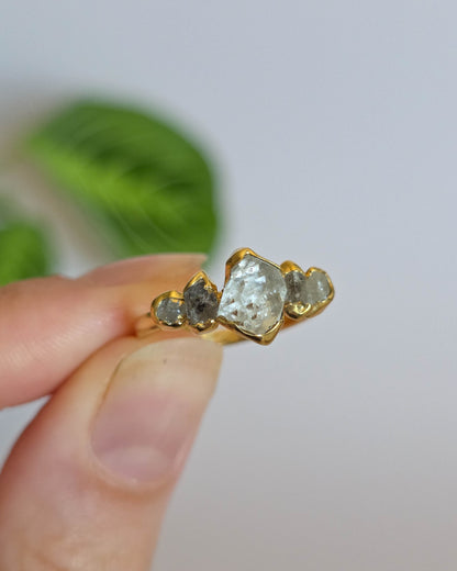 Bague diamant herkimer, réglable T53-55
