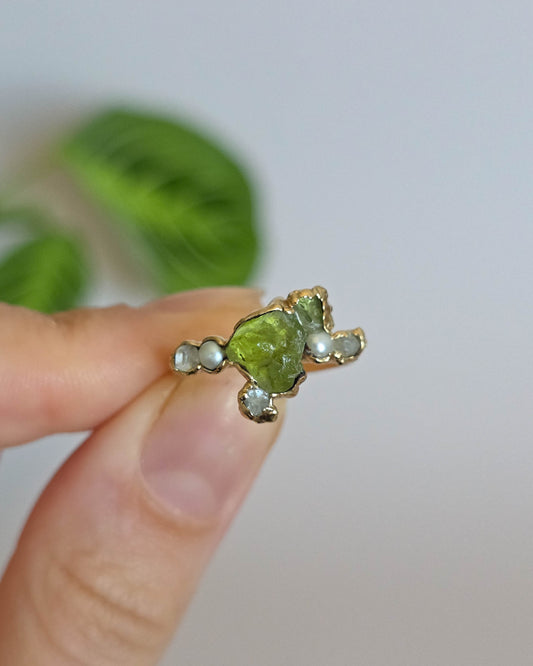 Bague Péridot, réglable T51-53