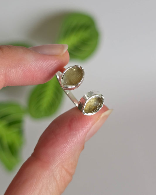 Bague Citrine, réglable T53-54