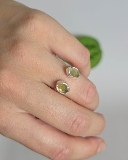 Bague Citrine, réglable T53-54