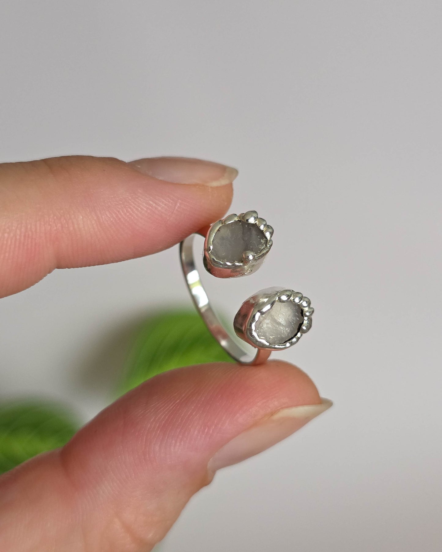 Bague Quartz rose, réglable T54-55