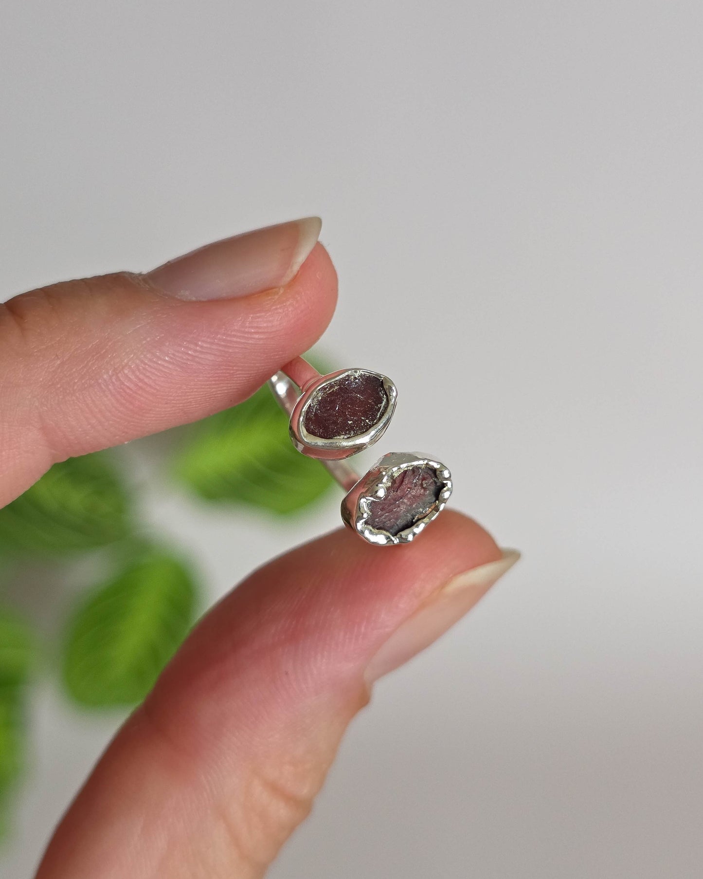 Bague Grenat rouge, réglable T54-55