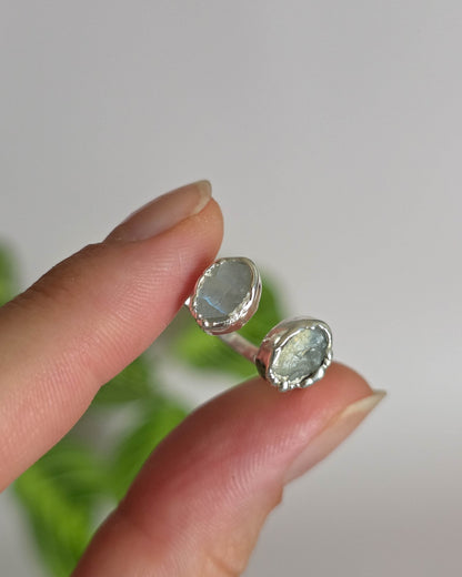 Bague Pierre de lune, réglable T54-56