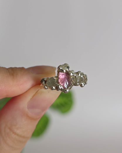 Bague Tourmaline rose réglable T51-53