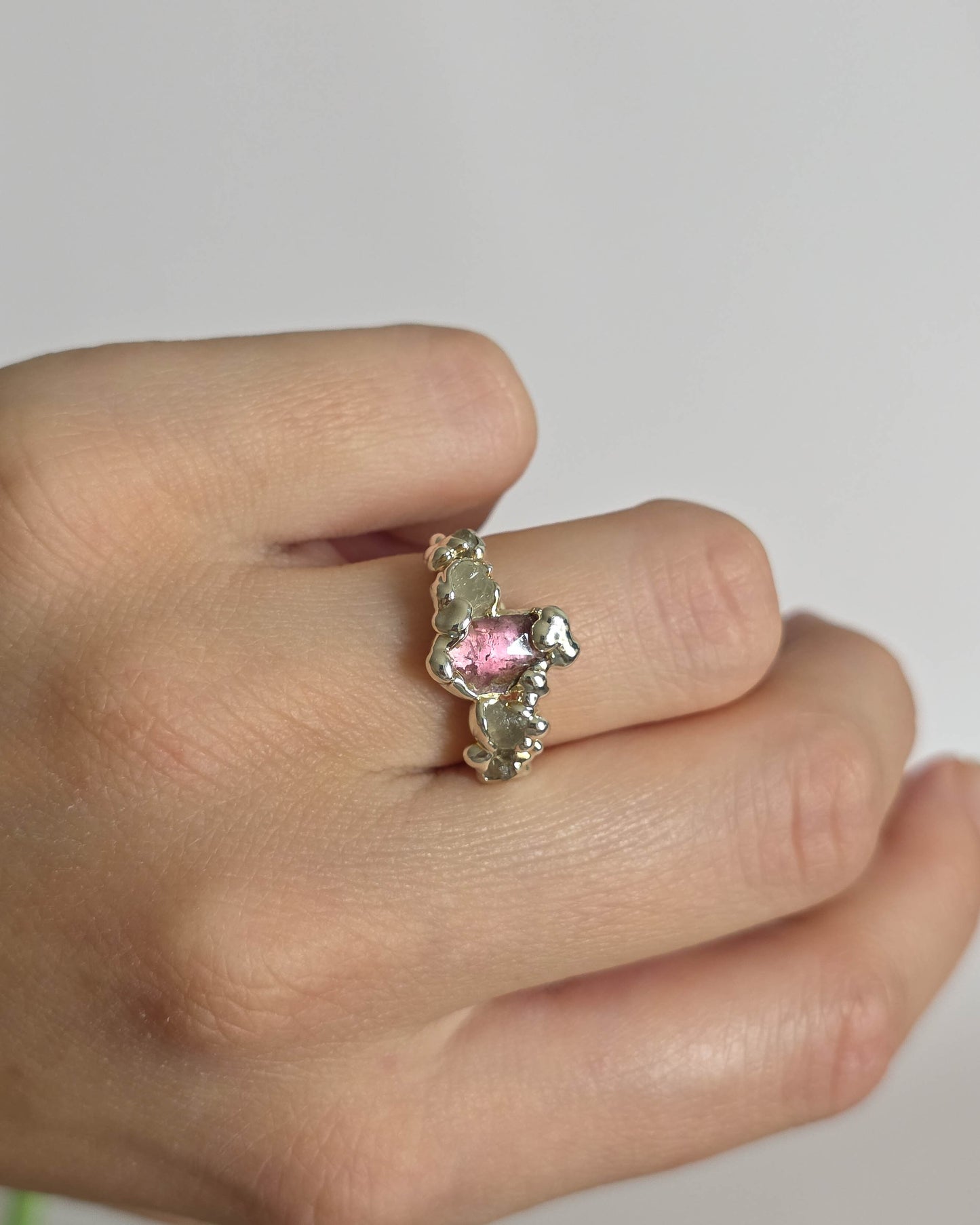 Bague Tourmaline rose réglable T51-53