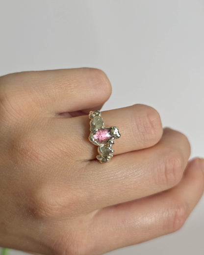 Bague Tourmaline rose réglable T51-53
