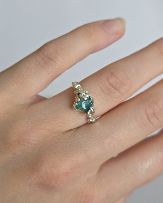 Bague Apatite bleue réglable T53-55