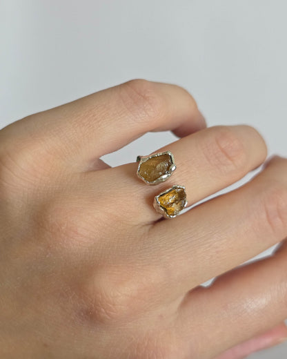 Bague citrine réglable T48-49